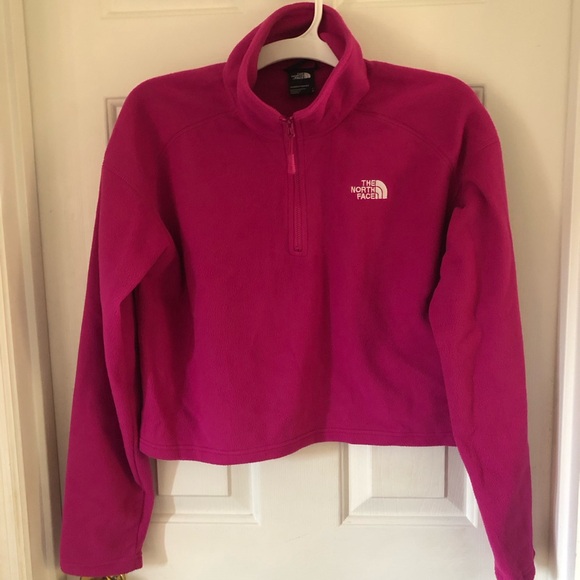 The North Face 100 Glacier Cropped 1/4 Zip Fleece intense violet Women Large - Picture 1 of 6